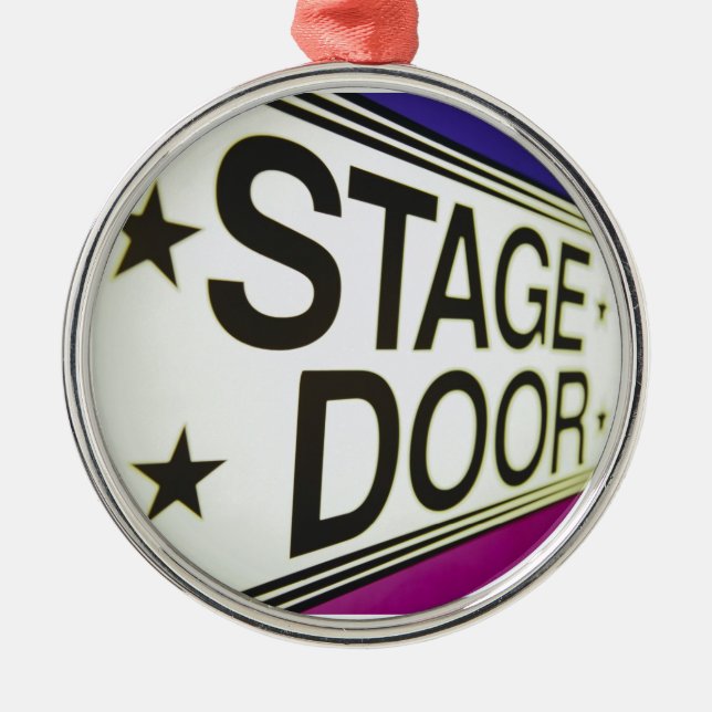 Theatre Stage Door Sign Metal Ornament (Front)