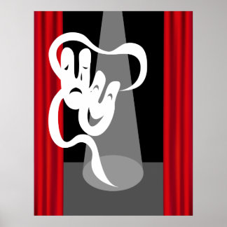 Theatre Stage with Mask Poster
