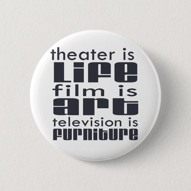 Theatre vs Film vs TV 2 Inch Round Button (Front)