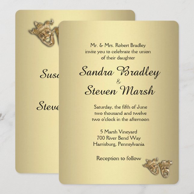 Theatre Wedding Invitation (Front/Back)