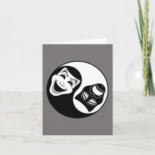 Theatre Yin Yang Design - Comedy and Tragedy Masks Card
