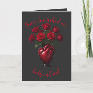 Theatrical Bouquet Of Deep Red Roses  Card