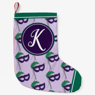 Theatrical Drama Club Masquerade Mask Mardi Gras Small Christmas Stocking