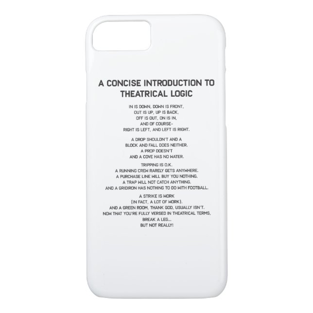 Theatrical Logic Funny Broadway Musical Theatre Case-Mate iPhone Case (Back)