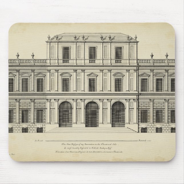 Theatrical Style Façade by Colen Campbell Mouse Pad (Front)