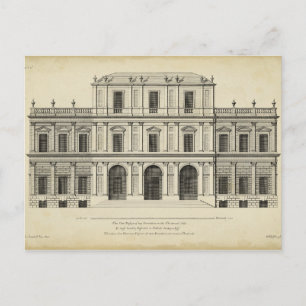Theatrical Style Façade by Colen Campbell Postcard
