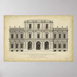Theatrical Style Façade by Colen Campbell Poster