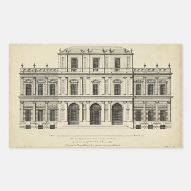 Theatrical Style Façade by Colen Campbell Sticker (Front)