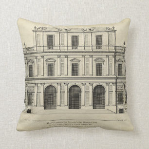 Theatrical Style Façade by Colen Campbell Throw Pillow