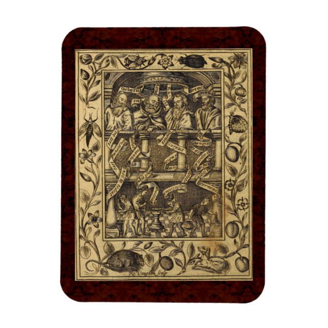 Theatrum Chemicum: 1652 Alchemy Illustration Magnet (Vertical)
