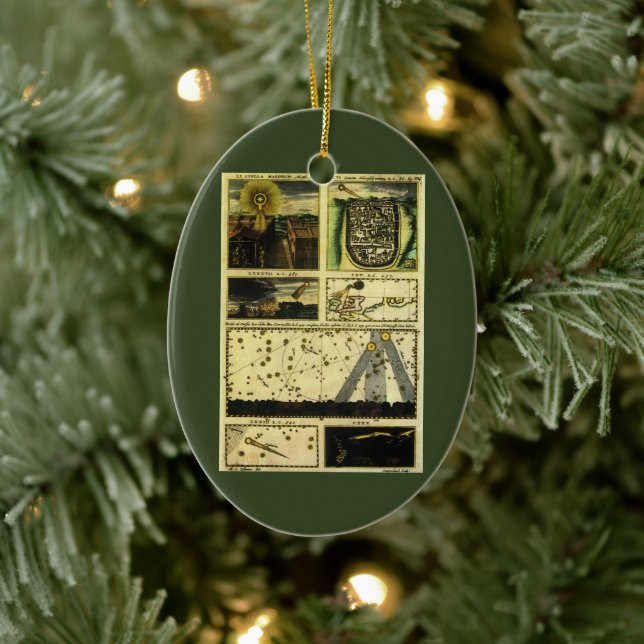 Theatrum Cometicum Comets by Stanislaw Lubieniecki Ceramic Ornament (Tree)