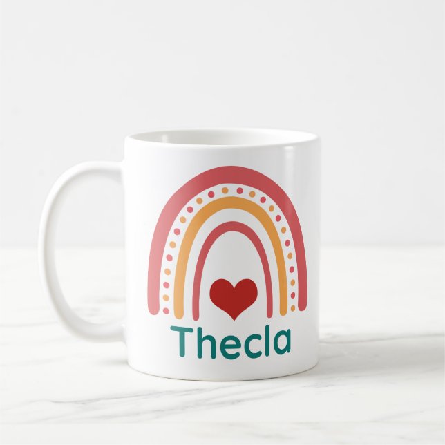Thecla Vintage Boho Rainbow Coffee Mug (Left)