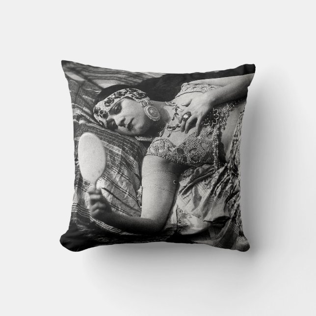 Theda Bara Throw Pillow (Front)