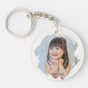 #theDad, White Name Year and Custom Photo Keychain