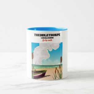 Theddlethorpe Lincolnshire seaside travel poster. Two-Tone Coffee Mug