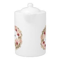 théière à couronne d'orchidée monogramme