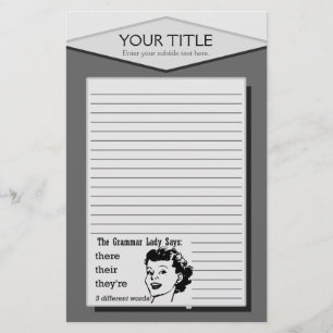Their They're There Lined Stationery