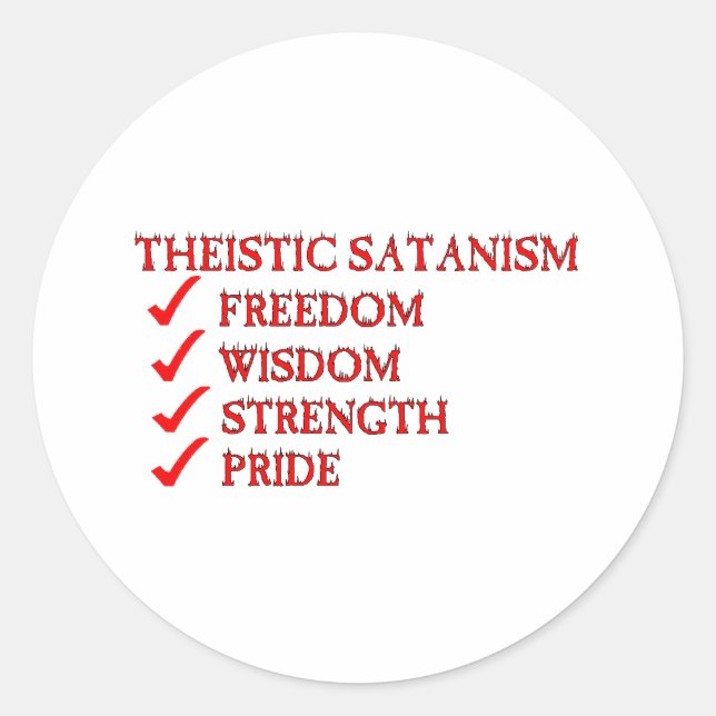 Theistic Satanism/Luciferianism Devotion Classic Round Sticker (Front)