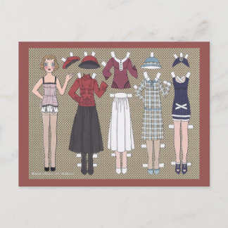 Thelma, Art Deco Girl of the Twenties Paper Doll Postcard
