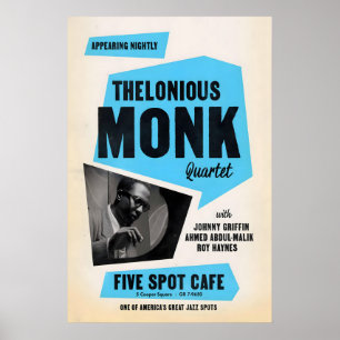 Thelonious Monk - affiche de jazz de Johnny Griffi