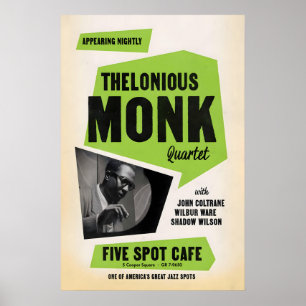 Thelonious Monk - John Coltrane jazz poster - Five