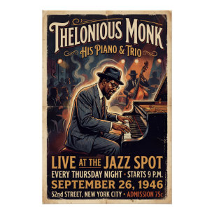 Thelonious Monk – Live  Poster