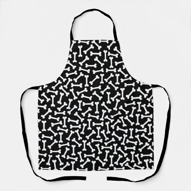 Them Bones (on black) Apron (Front)