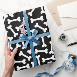 Them Bones (on black) Wrapping Paper