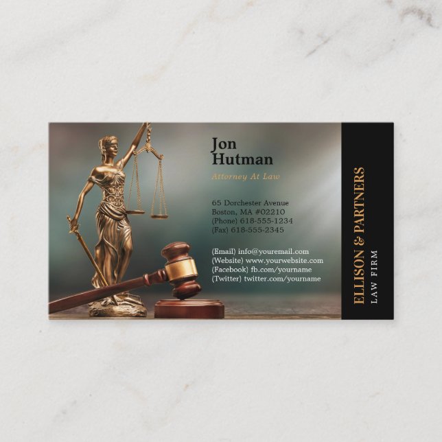 Thème | Avocat Carte de visite (Devant)