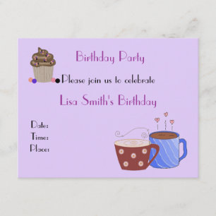Thème Café Anniversaire Fête Invitation