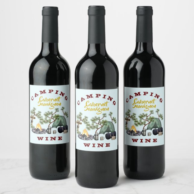 Thème Camping Custom Vin Étiquettes (Bouteilles)