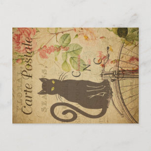 Thème Chat vintage   Carte Postale   Chat noir