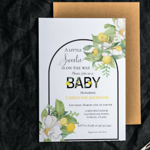 Thème citron petite invitation baby shower sucrée
