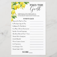 Thème Citron Trouvez La Carte De Jeu Invité