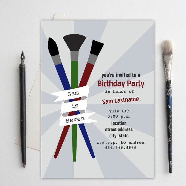 Thème d'art Invitation pour la fête d'anniversaire (Créateur téléchargé)
