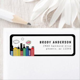 Thème de bande dessinée de super-héros Adresse