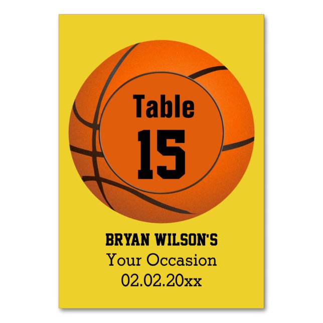 Thème de basketball sportif Numéros de table perso (Par défaut)