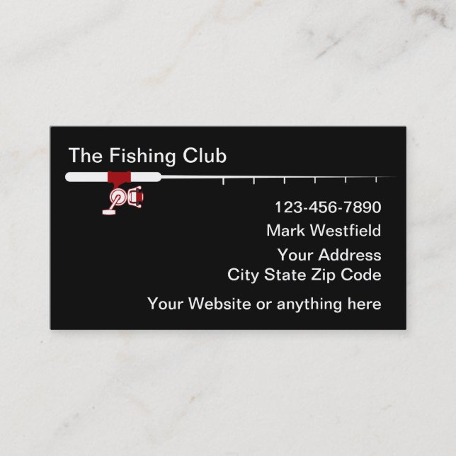 Thème de bâton de pêche Cartes de visite simples (Devant)