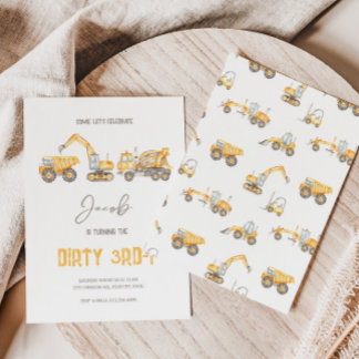 Thème de construction 3ème anniversaire Invitation