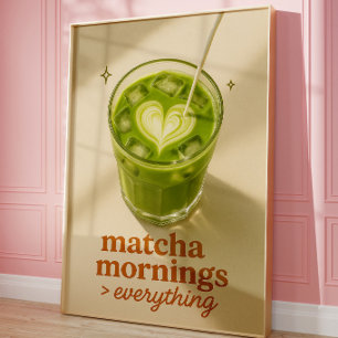 Thème de cuisine Matcha Latte Bar à café Art mural