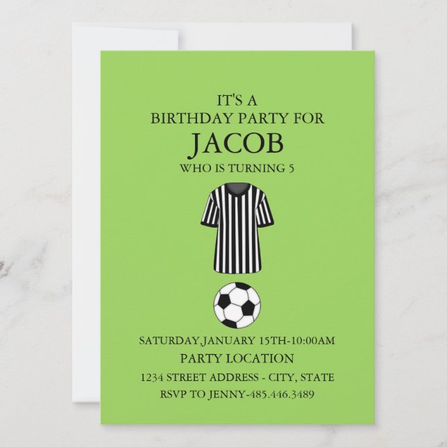 Thème de football Anniversaire Fête Invitation (Devant)