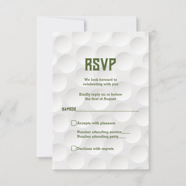 Thème de golf Golf Bar Mitzvah RSVP Card (Devant)