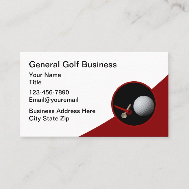 Thème de golf moderne Cartes de visite modifiables (Devant)