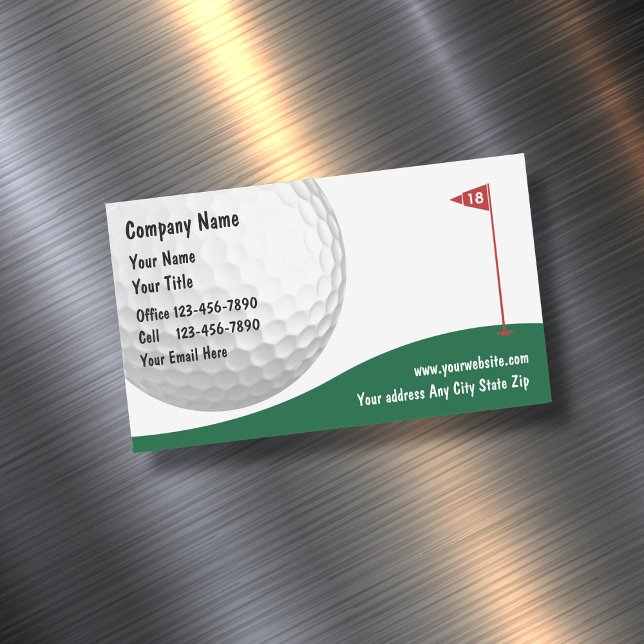 Thème de golf Simple Carte de visite Magnet (Créateur téléchargé)
