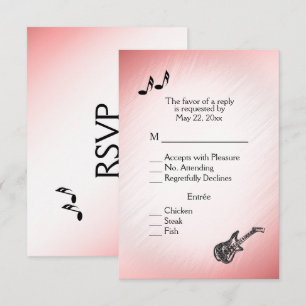 Thème de guitare Pink Blush RSVP avec choix de men
