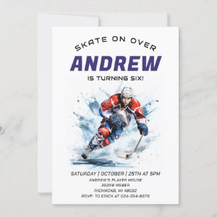 Thème de hockey personnel Invitation de fête d'ann