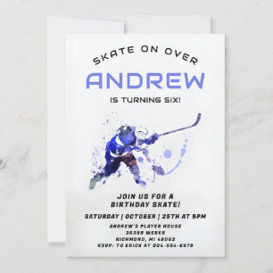 Thème de hockey personnel Invitation de fête d'ann