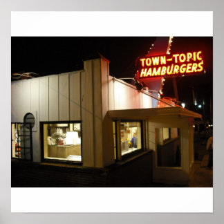 Thème de la ville Hamburgers Poster