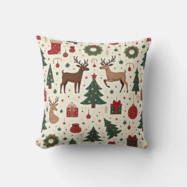 Thème de Noël festif Coussin (Recto)