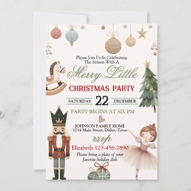 Thème de Noël Fête Invitation (Devant)